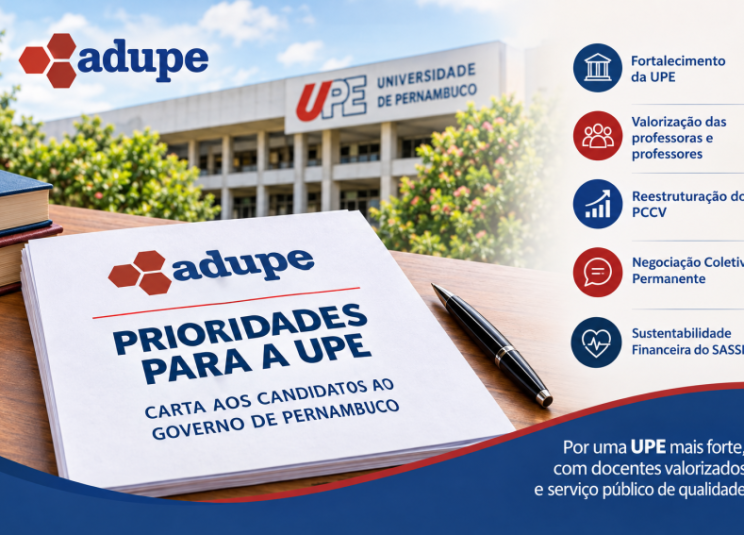 Adupe apresenta às candidatas e aos candidatos ao Governo de Pernambuco prioridades para a UPE